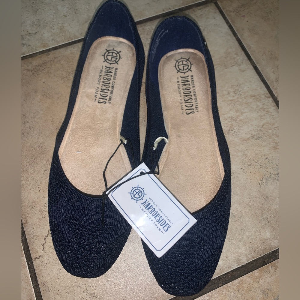 Harborsides memory foam navy flats